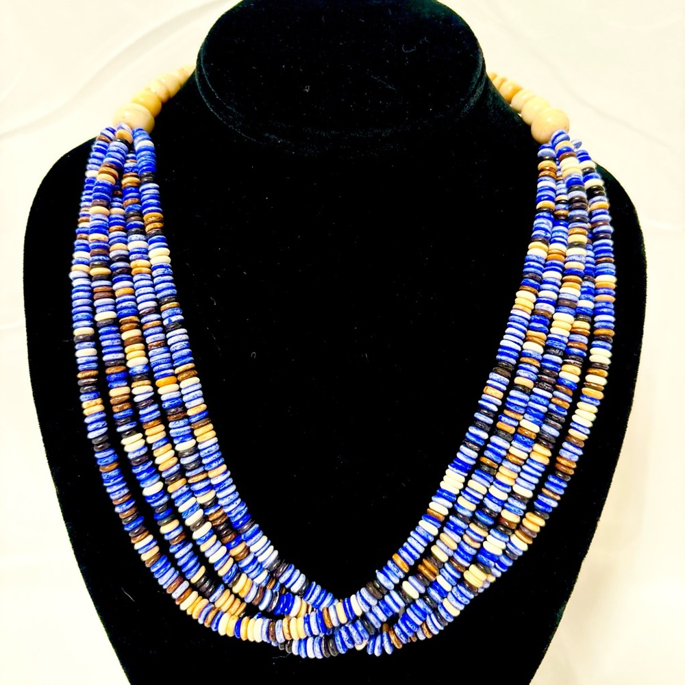 Multi Strands Bone Bead Necklace
